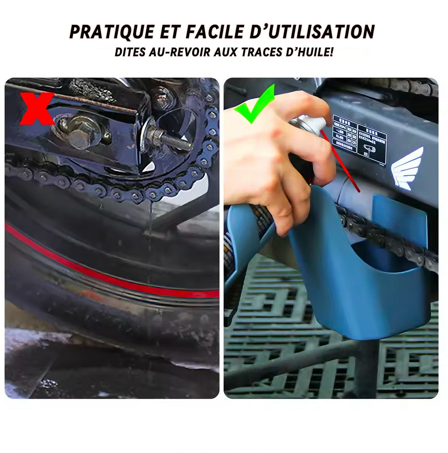 Brosse + récupérateur d'Huile pour Chaîne - CRAZYBIKELIFE