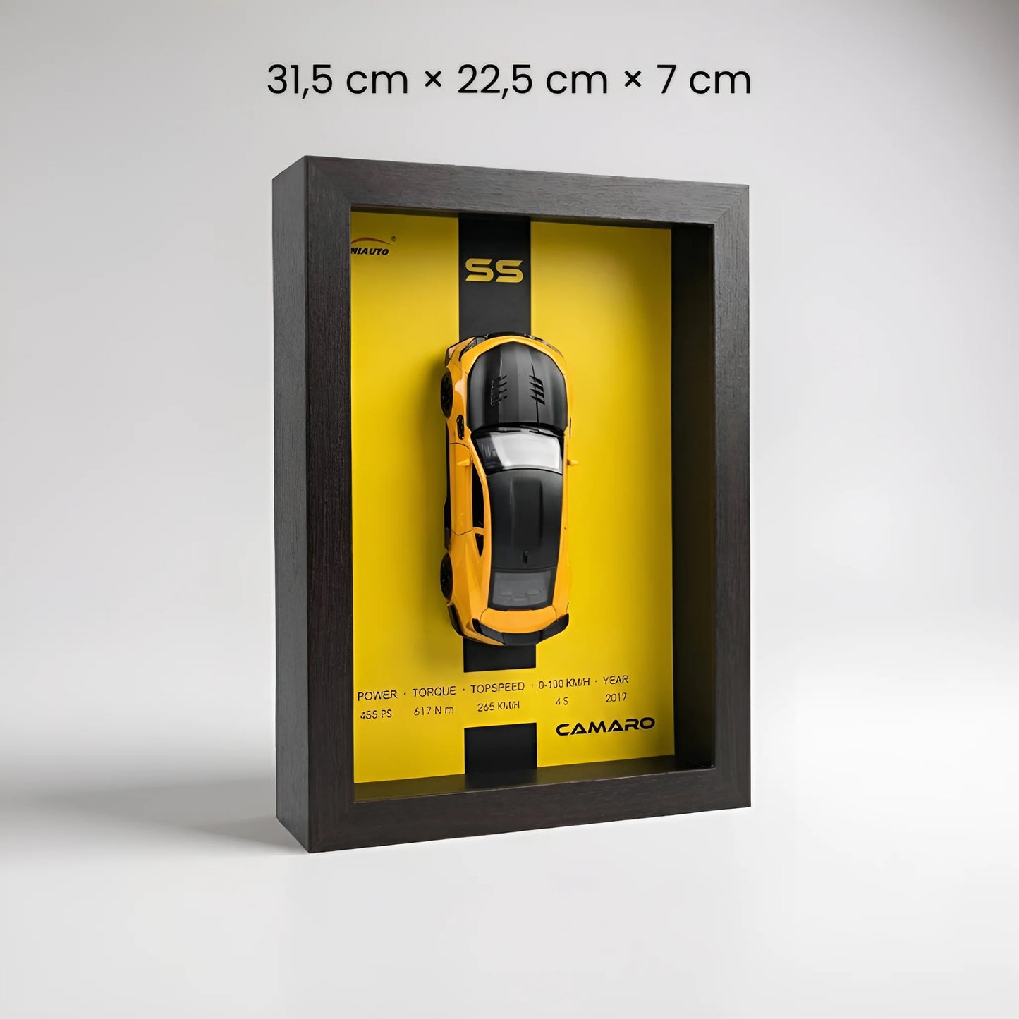 Tableau 3D LED sportive américaine Camaro dimensions 31,5x22,5x7 cm décoration murale