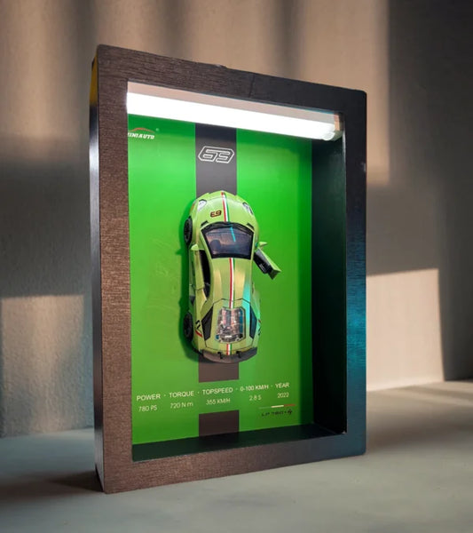 Tableau 3D LED Lamborgini LP780-4 - cadre déco LED style supercar.
