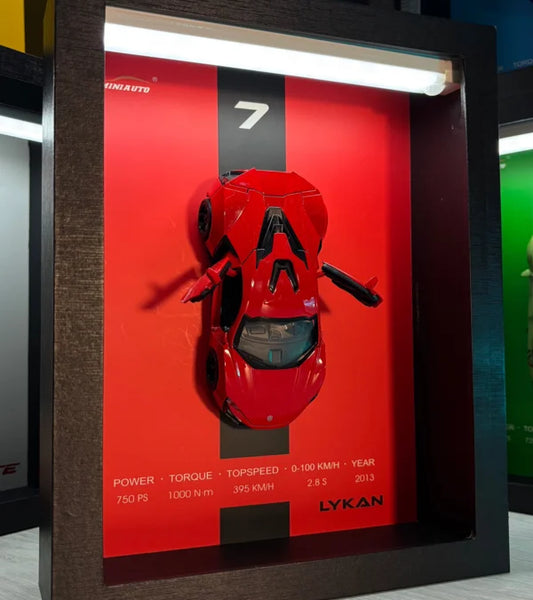 Tableau 3D LED Lykan Hypersport - Déco murale futuriste avec éclairage LED.