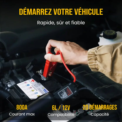 Démarreur de secours voiture 800A 12V essence 6L diesel 3,5L kit auto