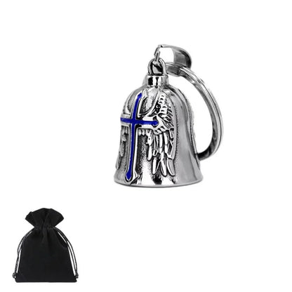 Cloche Guardian Bell bleue pour motard, porte-bonheur contre les mauvais esprits.