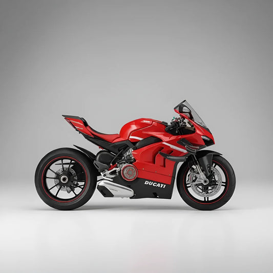 Miniature Ducati Superleggera échelle 1:7 vue profil gauche - Modèle réduit moto sportive rouge et noir