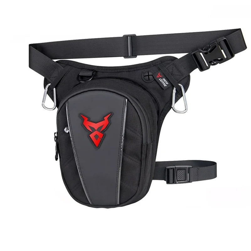 Sacoche jambe moto imperméable rouge vif haute visibilité