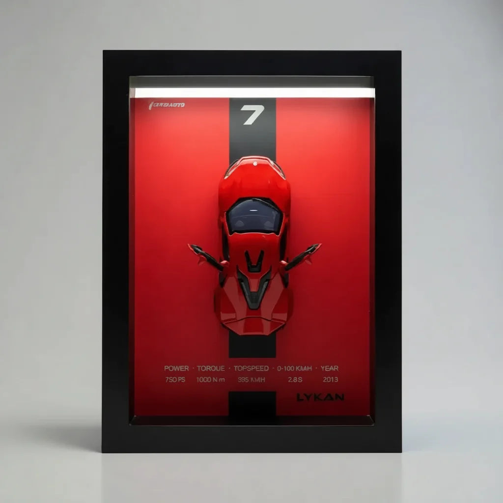 Tableau 3D LED Lykan rouge ambiance chaleureuse - décoration murale lumineuse premium