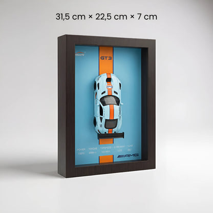 Tableau 3D LED sportive allemande GT3 dimensions 31,5x22,5x7 cm voiture de course