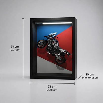 Tableau 3D LED R1250 GS photo studio avec dimensions précisées 