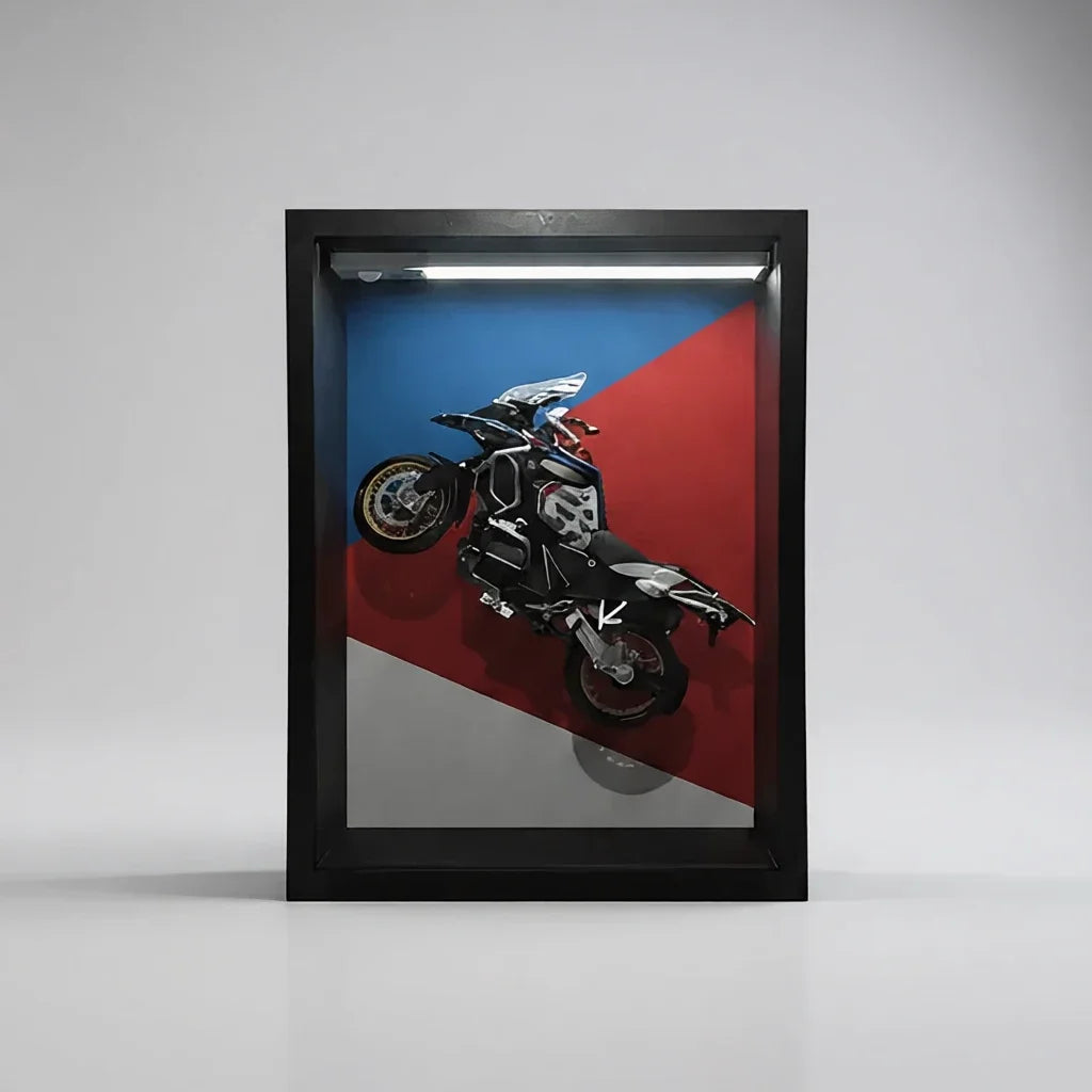 Tableau 3D LED R1250 GS vue de face -  décoration murale moto adventure