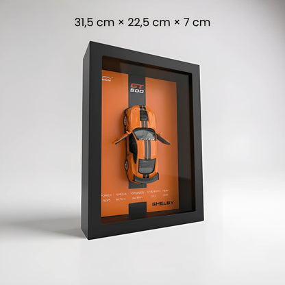 Tableau 3D LED sportive américaine GT500 dimensions 31,5x22,5x7 cm fond orange