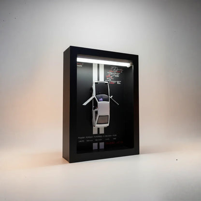 Tableau 3D LED AE86 vue trois quarts studio - décoration maison pour passionné JDM