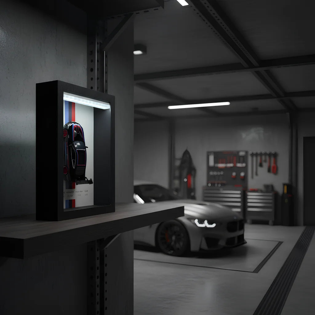 Tableau 3D LED M8 GTE noir décoration garage - cadeau pour passionné de voiture