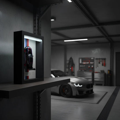 Tableau 3D LED M8 GTE noir décoration garage - cadeau pour passionné de voiture
