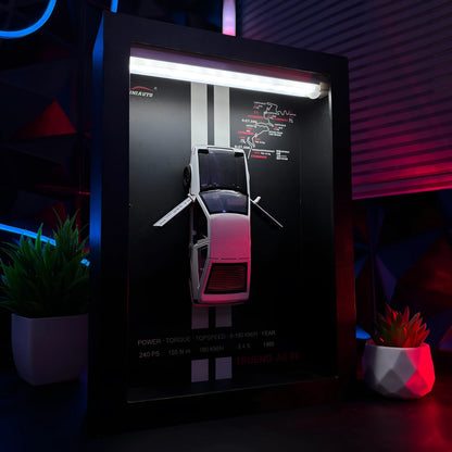 Tableau 3D LED sportive japonaise AE86 avec voiture miniature et éclairage LED ambiance