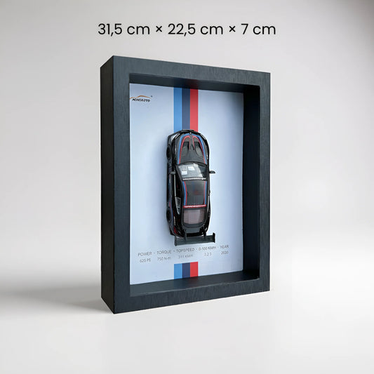 Tableau 3D LED sportive M8 dimensions 31,5x22,5x7 cm bandes racing tricolores